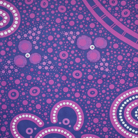 Close-up detail of Jabirr Jabirr Country Indigenous Gym Towel showcasing authentic Aboriginal artwork with traditional dot painting techniques, country symbols, and cultural patterns that represent the sacred connection to Jabirr Jabirr ancestral lands and spiritual heritage