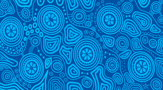 Inner Spirit Indigenous Gym Towel featuring sacred Aboriginal artwork with traditional symbols representing the inner spiritual essence, soul connection, and ancestral wisdom through authentic dreamtime patterns and dot work designs
