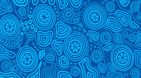 Inner Spirit Indigenous Gym Towel featuring sacred Aboriginal artwork with traditional symbols representing the inner spiritual essence, soul connection, and ancestral wisdom through authentic dreamtime patterns and dot work designs
