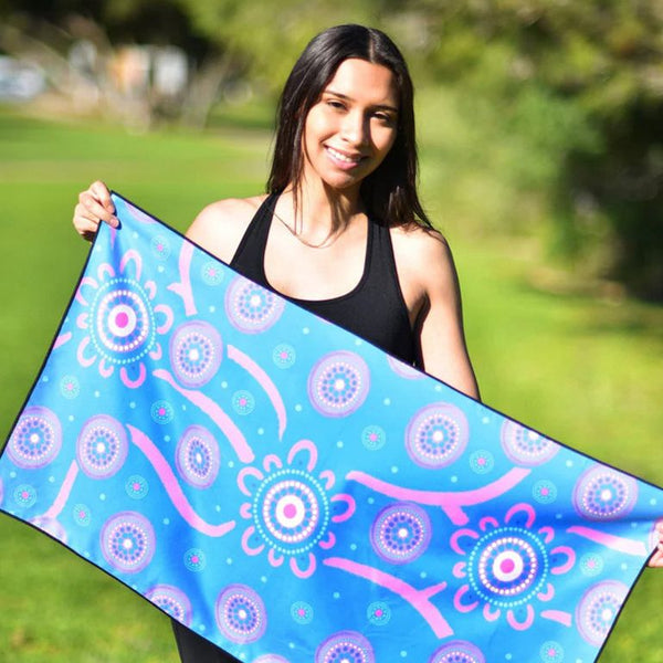 Close-up detail of Journey Home Indigenous design showcasing traditional Aboriginal dot painting techniques with homecoming symbols, country patterns, and cultural motifs that honor the sacred journey of returning to ancestral lands and spiritual belonging

