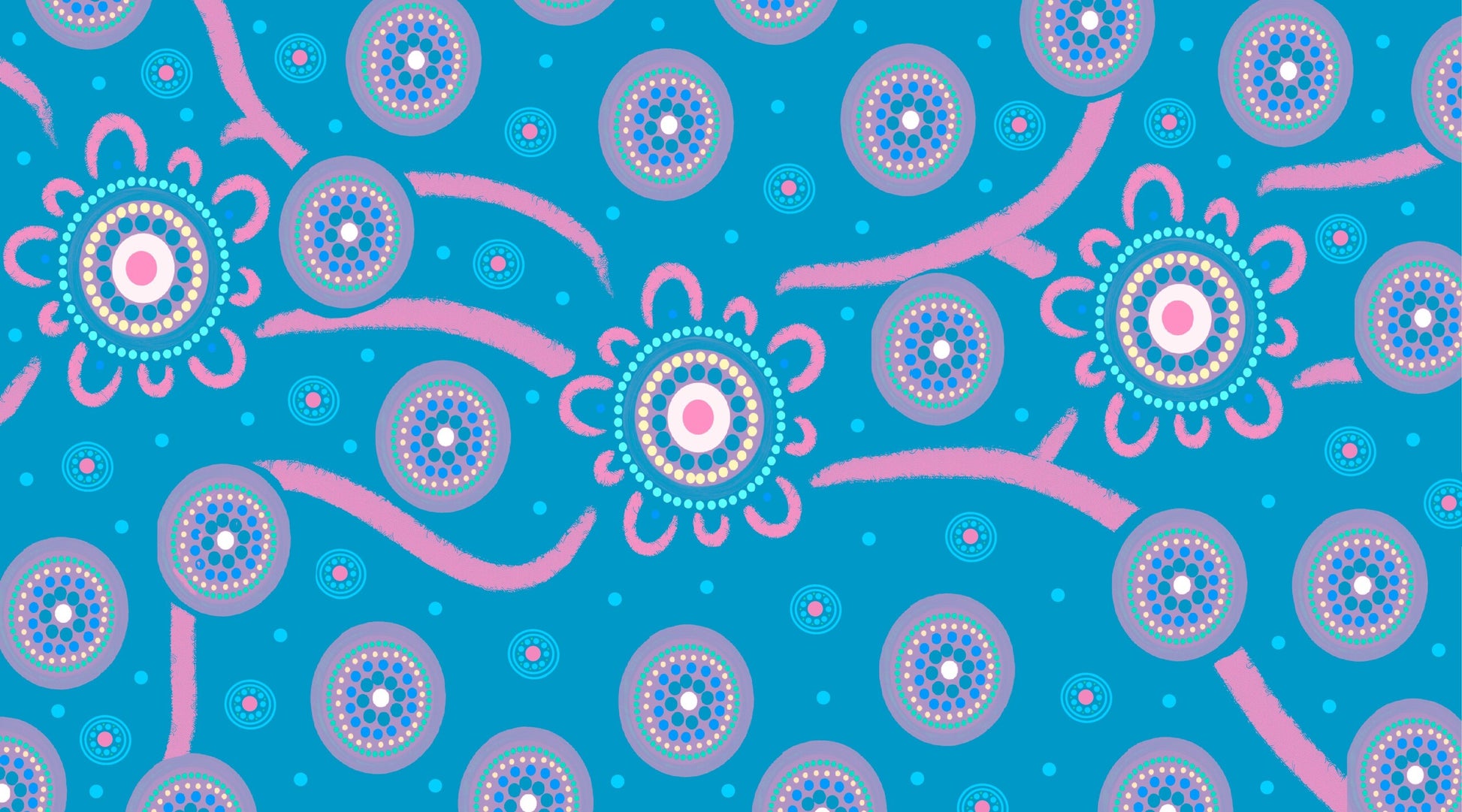 Journey Home Indigenous Gym Towel featuring sacred Aboriginal artwork with traditional symbols representing the spiritual journey back to country, ancestral pathways, and the eternal connection to homeland through dreamtime patterns and dot work designs
