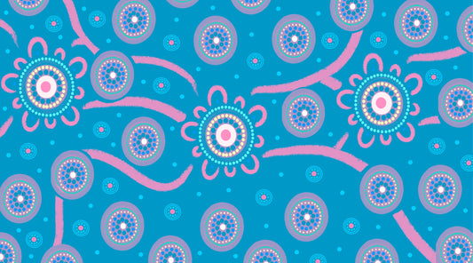 Journey Home Indigenous Gym Towel featuring sacred Aboriginal artwork with traditional symbols representing the spiritual journey back to country, ancestral pathways, and the eternal connection to homeland through dreamtime patterns and dot work designs
