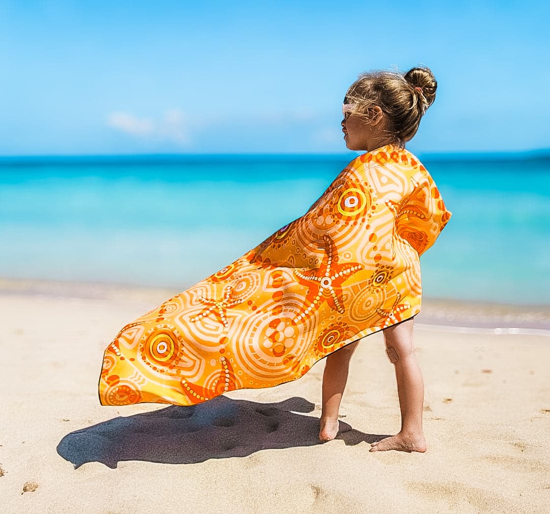 Starfish Kids Travel Towel Beach Shot