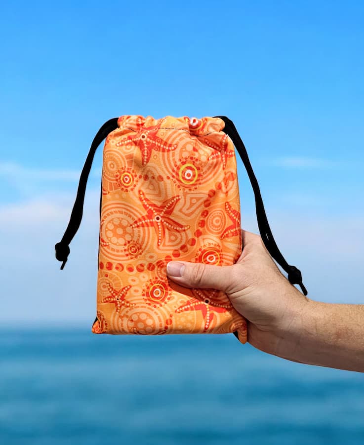 Starfish Kids Travel Towel Bag Held Up